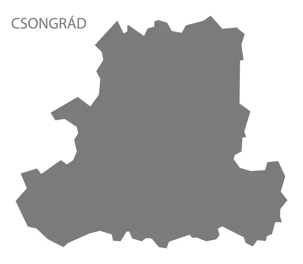 Csongrad Hungria Mapa Cinzento — Fotografia de Stock