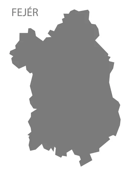 Fejer Hungria Mapa Cinzento — Fotografia de Stock