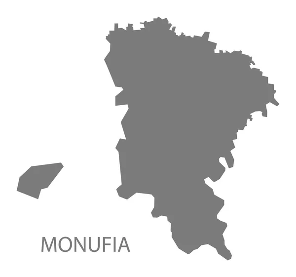 Monufia Mısır Gri Haritası — Stok fotoğraf