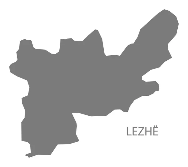 Lezhe Arnavutluk Haritası Gri — Stok fotoğraf