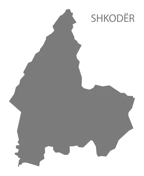 Shkoder Albânia Mapa Cinza — Fotografia de Stock