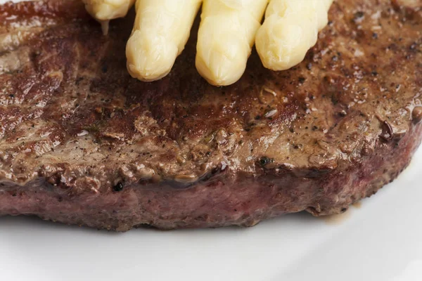 White Asparagus Steak — Stock Photo, Image