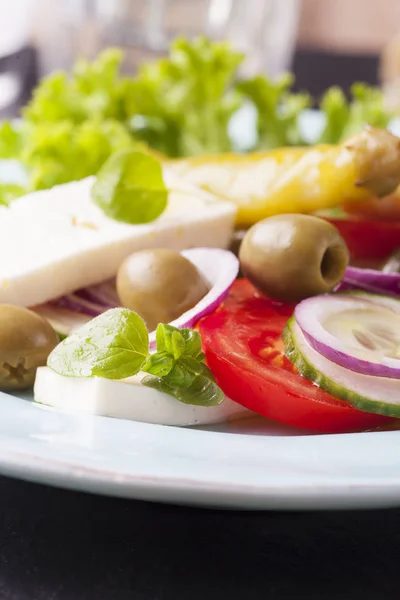 Insalata Greca Con Olive — Foto Stock