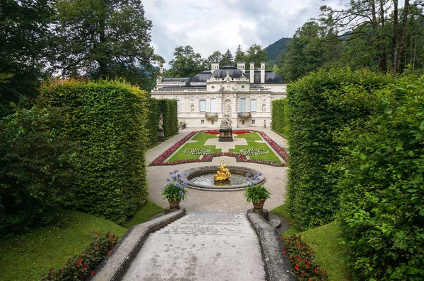 Linderhof Palacio Vista Jardín Linderhof Palacio Encuentra Bavaria Suroeste Cerca — Foto de Stock