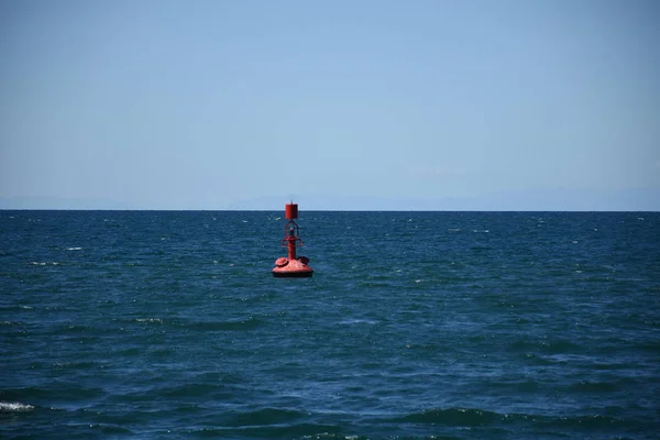 Umag Beach Shore Coast Water Adriatic Sea Sea Buoy — Stock Photo, Image
