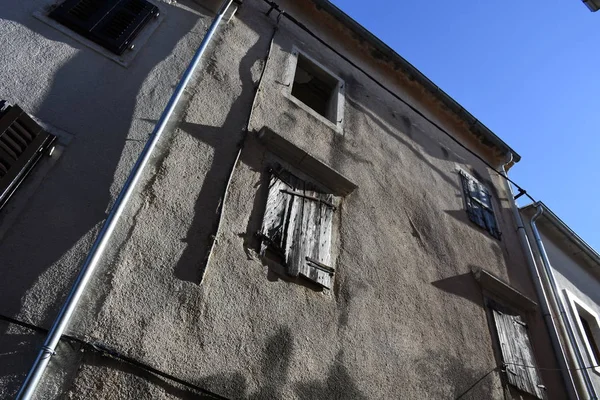 Motovun Montona Cidade Casa Residencial Ruela Casa Casas Fachada — Fotografia de Stock