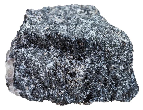 变质岩标本的宏观拍摄 白背景下分离的天然安培石英岩矿物 — 图库照片