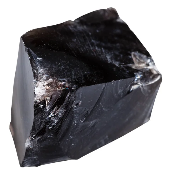 Makró Forgatása Igneous Rock Példányok Fekete Obszidián Természetes Vulkanikus Üveg — Stock Fotó