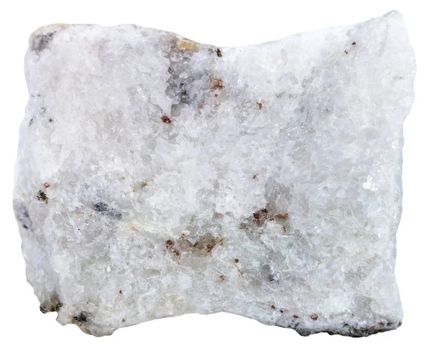 石英岩标本的宏观拍摄 白背景下分离的碳酸盐矿物 — 图库照片