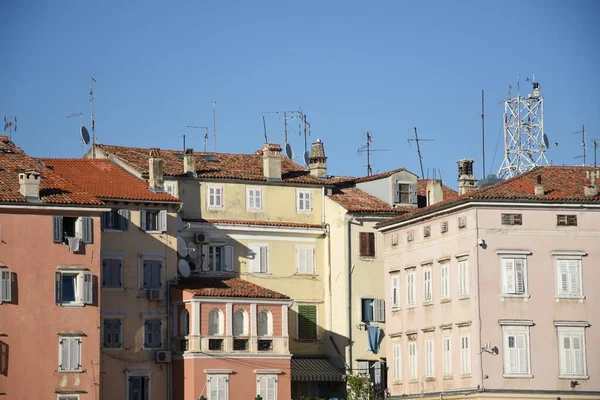 Rovinj City Old Town Middle Ages Houses Alley Coast Shore — 图库照片