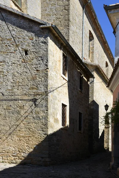 Gronzjan Istria Croatia Ciudad Casas Casco Antiguo Callejón Casa Piedra — Foto de Stock