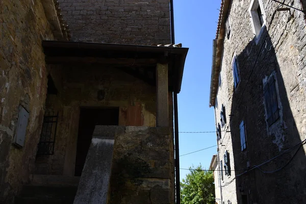 Gronzjan Istria Κροάτεια Πόλη Σπίτια Παλιά Πόλη Σοκάκι Πέτρινο Σπίτι — Φωτογραφία Αρχείου