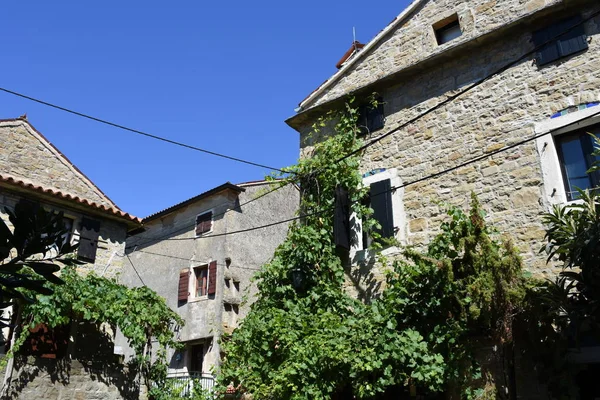Gronzjan Istria Croatia Ciudad Casas Casco Antiguo Callejón Casa Piedra — Foto de Stock