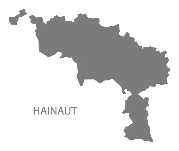Hainaut Belçika Gri Haritası — Stok fotoğraf