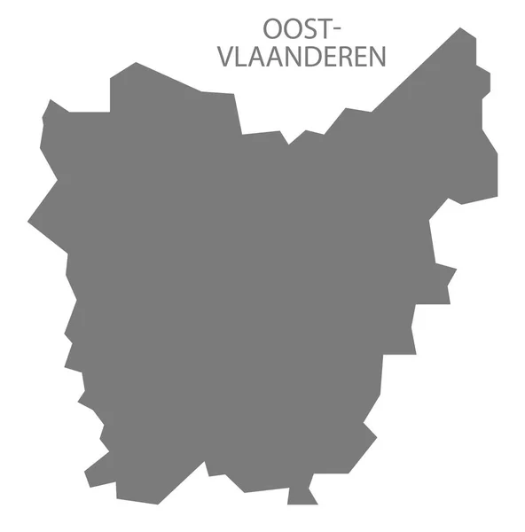 Oost Vlaanderen Belgien Karte Grau — Stockfoto