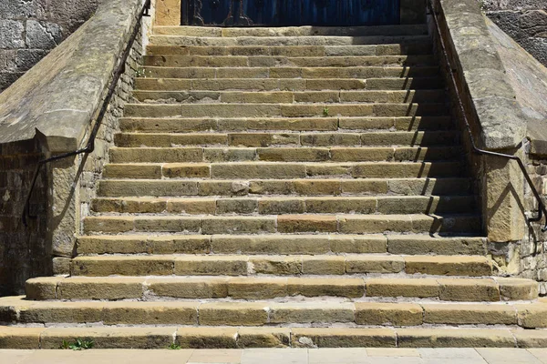 Külső Lépcsők Egy Középkori Templom — Stock Fotó