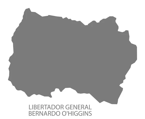 Libertador General Bernardo Higgins Chile Mapa Gris — Foto de Stock