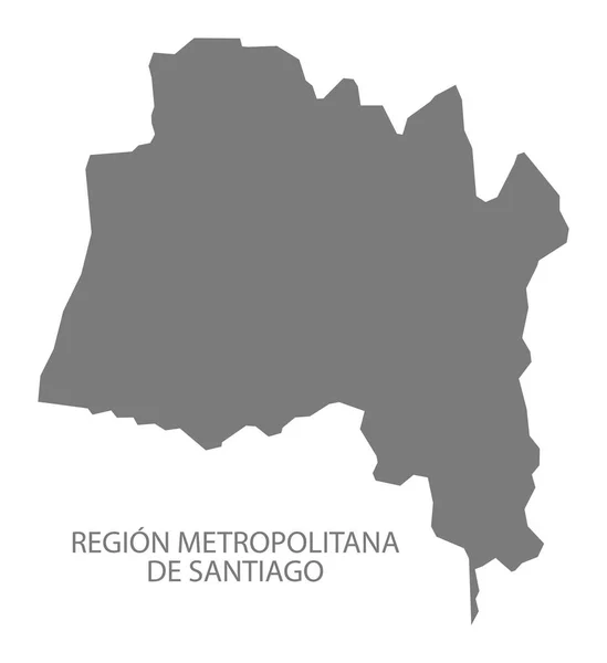 Metropolitana Santiago Chile Map Grey — 스톡 사진