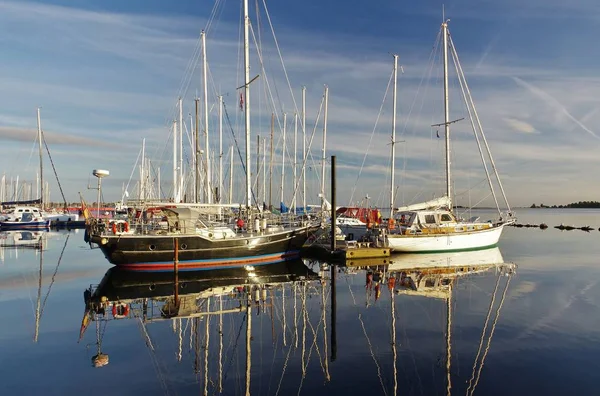 Blick Vom Ufer Des Yachthafens Burgstaaken Insel Fehmarn — Stockfoto