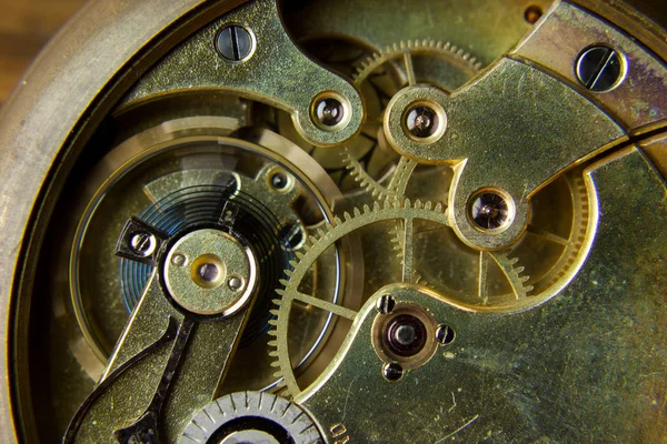 Macro Scatto Orologio Con Ingranaggi — Foto Stock