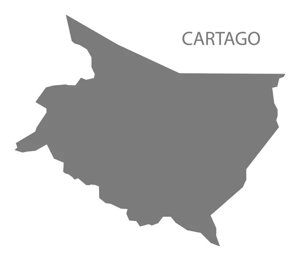 Cartago Kostaryka Mapa Szary — Zdjęcie stockowe