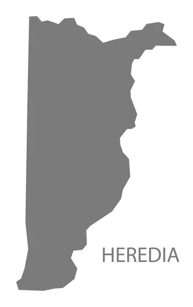Heredia Kostaryka Mapa Szary — Zdjęcie stockowe
