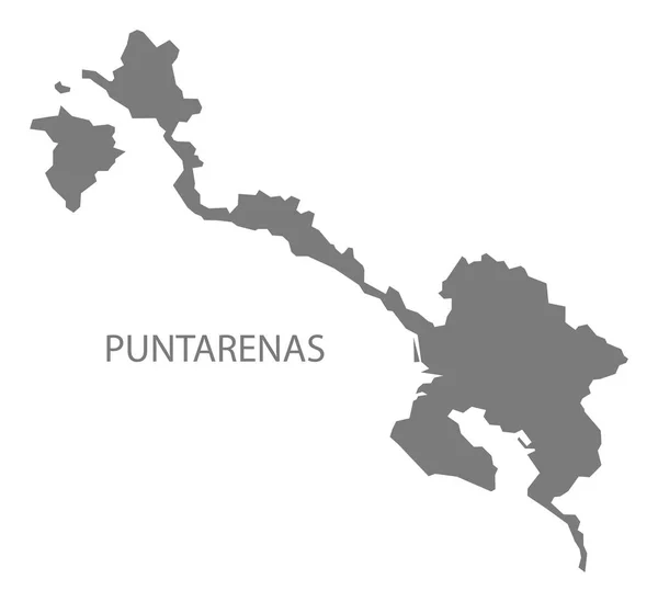 Puntarenas Costa Rica Mapa Gris — Foto de Stock