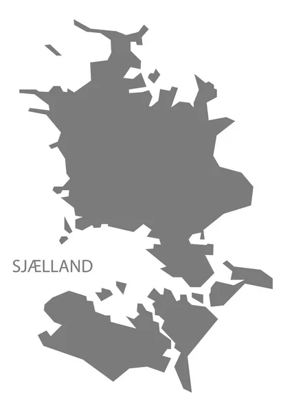 Dinamarca Sjaelland Mapa Gris — Foto de Stock