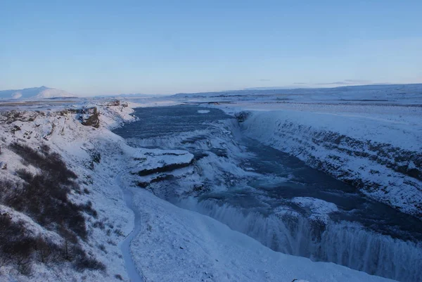 Природа Ісландії Водоспад Панорамний Вид Рейк Явіку — стокове фото