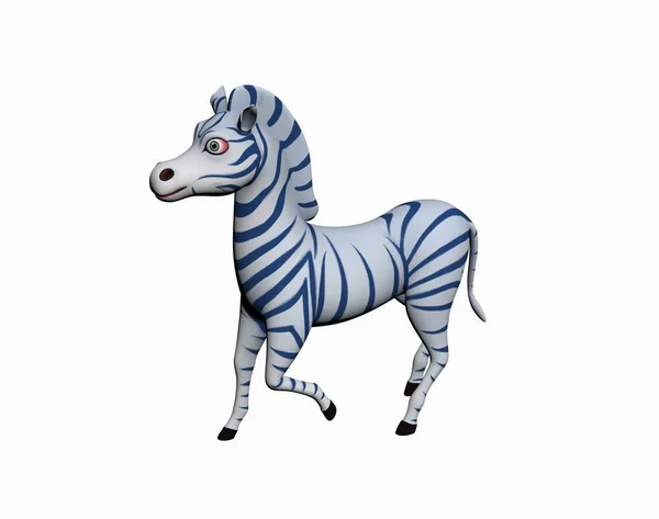 Cartoon Zebra Auf Weißem Hintergrund — Stockfoto