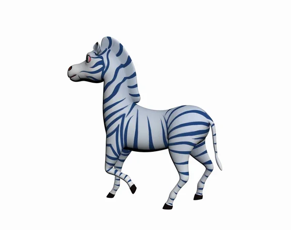 Cartoon Zebra Auf Weißem Hintergrund — Stockfoto