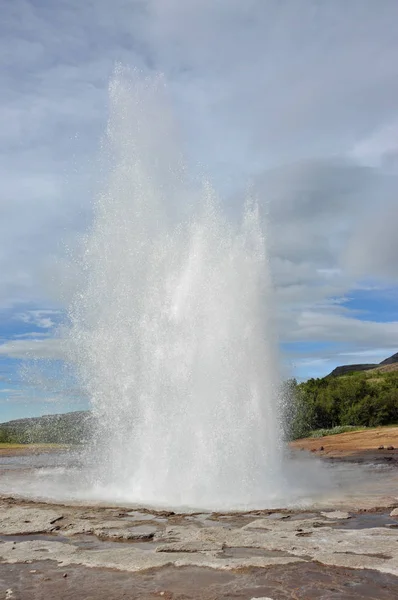 Geyser Strokkur Iceland Source Chaude Zone Haute Température Nature Merveille — Photo