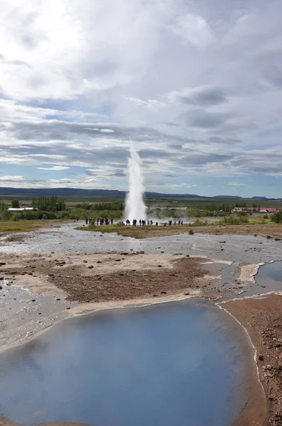 Geyser Strokkur Iceland Hot Spring High Temperature Area Nature Natural — Stock Photo, Image