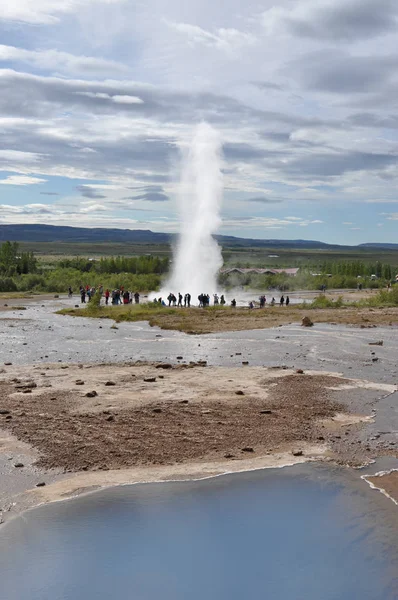 Geyser Strokkur Iceland Hot Spring High Temperature Area Nature Natural — Stock Photo, Image