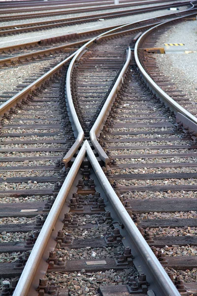 Férrea Uma Linha Ferroviária — Fotografia de Stock