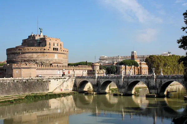 Castel Sant Angelo Angyal Híd Róma — Stock Fotó
