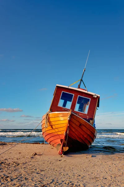 Arrasto Praia Ahlbeck Ilha Útil — Fotografia de Stock