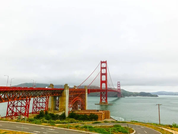Pont Porte Sur Mer Dans Brouillard San Francisco — Photo