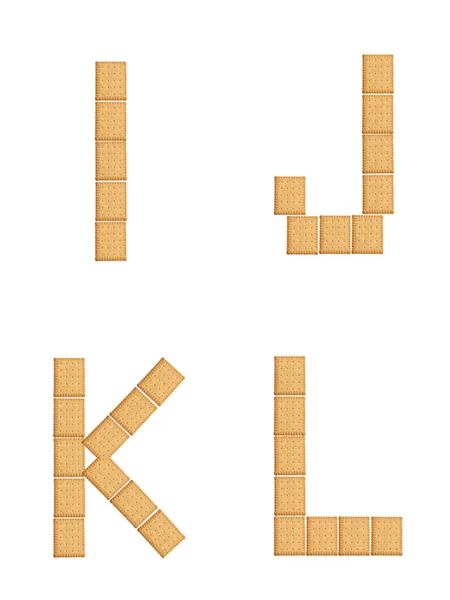 Alfabetet Kex Isolerad Och — Stockfoto