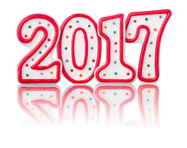 Año Rojo 2017 Con Reflexión — Foto de Stock