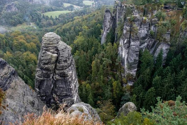 Parque Nacional Saxon Suíço Elbsandsteingebirge Bastei — Fotografia de Stock
