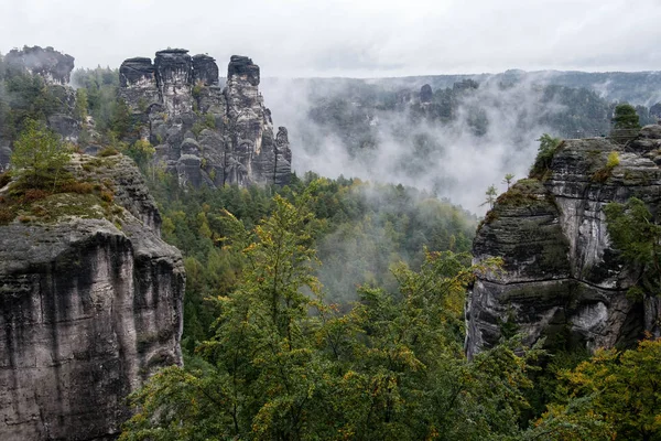 Parque Nacional Saxon Suíço Elbsandsteingebirge Bastei — Fotografia de Stock