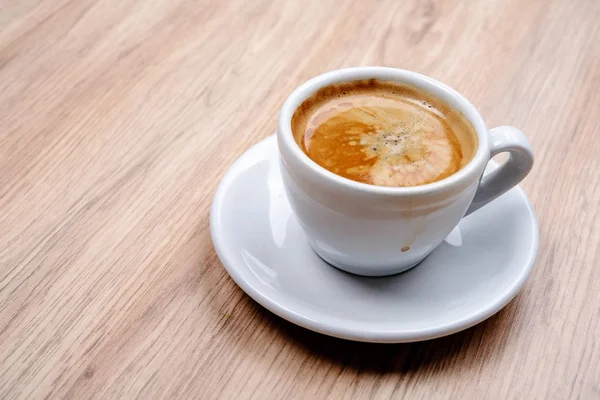 Cup Coffee Wooden Table — Stock Photo, Image