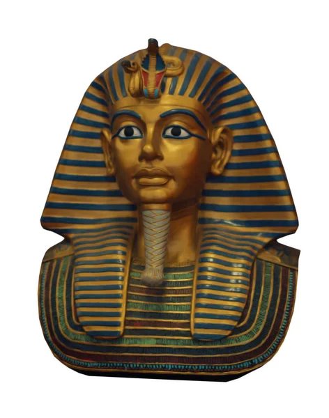 King Tutankhamun Isolato Sfondo Bianco — Foto Stock