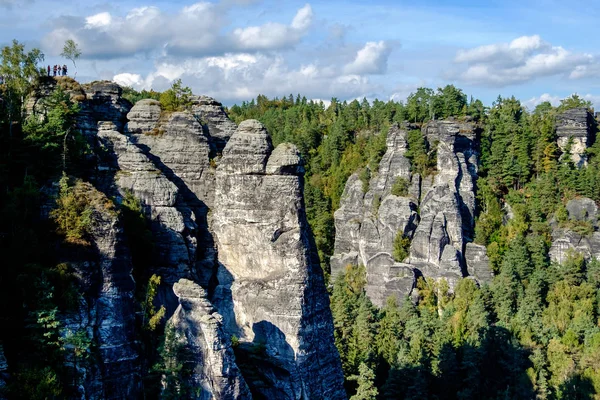 Parque Nacional Saxon Suíço Elbsandsteingebirge Bastei — Fotografia de Stock