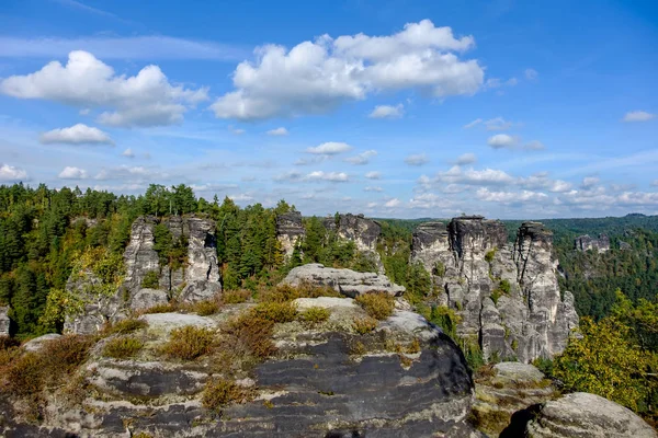 Parco Nazionale Saxon Svizzera Elbsandsteingebirge Bastei — Foto Stock