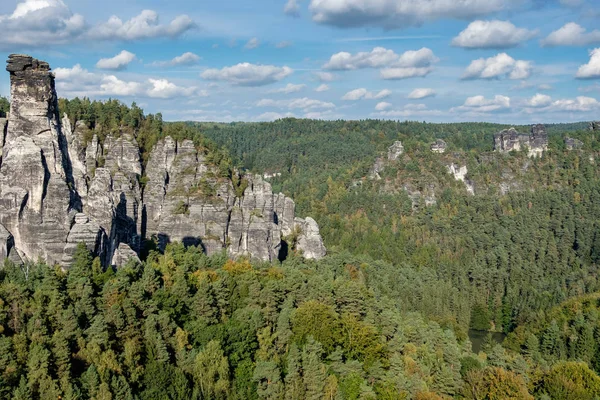 Parque Nacional Saxon Suíço Elbsandsteingebirge Bastei — Fotografia de Stock