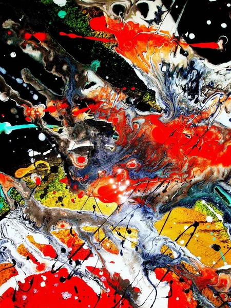 Abstrakcyjny Obraz Akrylowy Tekturze Przetwarzany Cyfrowo Eksplozja Wszechświecie Narodziny Gwiazdy — Zdjęcie stockowe