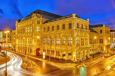 Vienna's State Opera House at night, Austria clipart