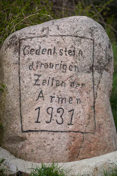 Gedenksteen Van Droevige Tijden Van Armen 1931 — Stockfoto